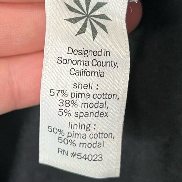 Athleta Comeback Tank Midi Dress Black Ruched Pima Cotton Fitted Minimalist - Picture 10 of 10